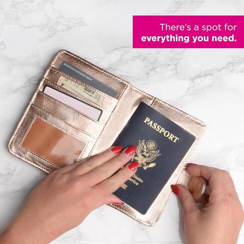 MIAMICA تصميم عصري على شكل عظمة معدنية باللون الأزرق على شكل فراشة لجواز السفر وغطاء لبطاقة الهوية ومحفظة سفر in Kuwait