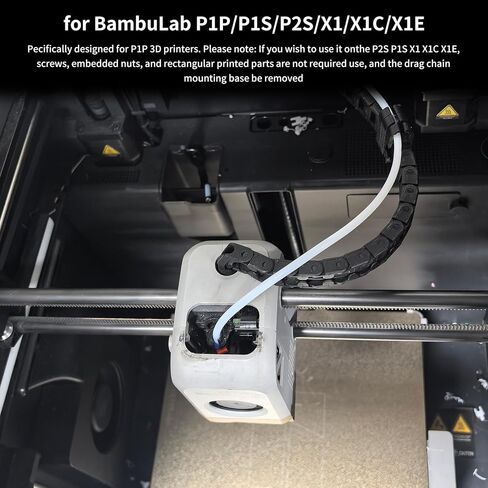مجموعة سلسلة السحب لـ BambuLab P1P/P1S/P2S/X1/X1C: 16.9 بوصة حامل سلك من النوع المفتوح مسار كابل سلسلة سحب مرن متداخل أسود مع جزء مطبوع وملحقات طابعة ثلاثية الأبعاد بجوز إدراج الحرارة in Saudi Arabia