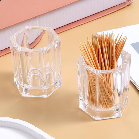 salbsever 2Pcs Cocktail Pick Holder, Clear Acrylic Toothpick Holder Rhombu Tooth Pick Dispensers for Home Kitchen Dining Table Storage in Saudi Arabia