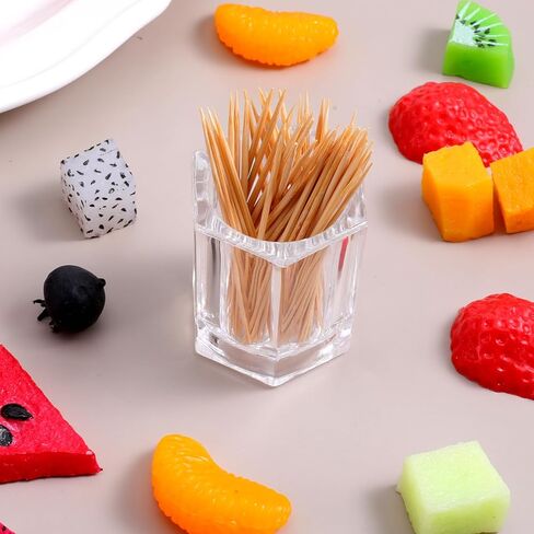salbsever 2Pcs Cocktail Pick Holder, Clear Acrylic Toothpick Holder Rhombu Tooth Pick Dispensers for Home Kitchen Dining Table Storage in Saudi Arabia