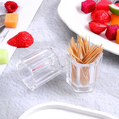 salbsever 2Pcs Cocktail Pick Holder, Clear Acrylic Toothpick Holder Rhombu Tooth Pick Dispensers for Home Kitchen Dining Table Storage in Saudi Arabia
