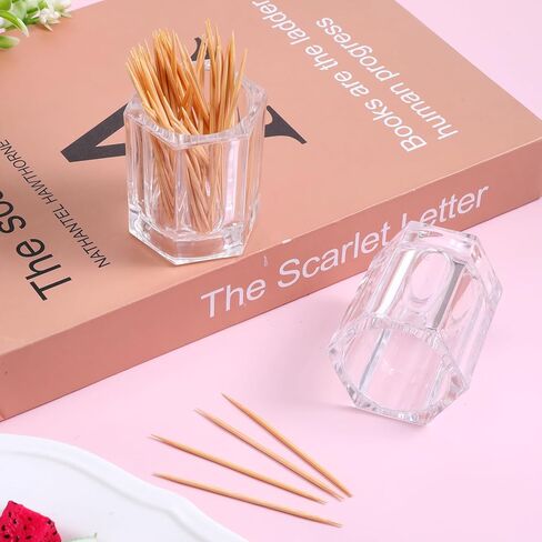 salbsever 2Pcs Cocktail Pick Holder, Clear Acrylic Toothpick Holder Rhombu Tooth Pick Dispensers for Home Kitchen Dining Table Storage in Saudi Arabia