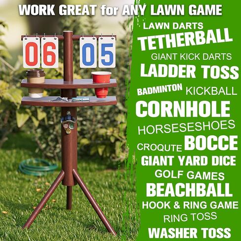 لوحة النتائج MUCITAGF Cornhole مع حاملات المشروبات وفتاحة زجاجات مغناطيسية، حامل حافظة نقاط كورنهول مقاوم للطقس لملحقات ألعاب الفناء الخارجية in Saudi Arabia