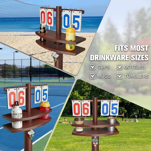 لوحة النتائج MUCITAGF Cornhole مع حاملات المشروبات وفتاحة زجاجات مغناطيسية، حامل حافظة نقاط كورنهول مقاوم للطقس لملحقات ألعاب الفناء الخارجية in Saudi Arabia
