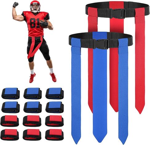 12 مجموعة من أعلام كرة القدم، أعلام كرة القدم مع 42 علمًا قابلة للتعديل تلتقط مجموعة العلم للبالغين والأطفال والمراهقين لمباريات اللاعبين والتدريب - أزرق وأحمر in Kuwait