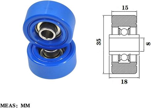 البولي يوريثين PUFL60835-15W18 بكرة بطلاقة غير قياسي 608 محمل مطاطي in Kuwait