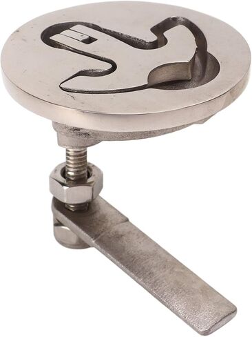 Boat Cam Latch, 61x57mm Marine 316 Stainless Steel Flush Pull Hatch Lift, Adjustable Locking Arm Height, Silver Yacht Boat Deck Hardware Accessories, Simple Installation in Saudi Arabia