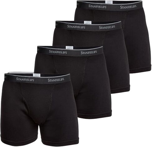 Stanfield's Men's Premium Cotton Boxer Briefs, 4 Pack in Saudi Arabia