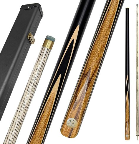 HomeSeason 57 بوصة عصا سنوكر 19 أونصة 1/2 عصا حمام سباحة مفصلية، طرف 9.5 مم مع علبة جديلة، خشب رماد متين وخشب أرجواني من خشب البلياردو in Kuwait