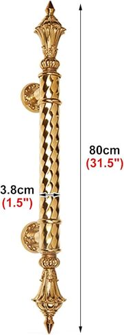 مقبض سحب باب ذهبي على الطراز الأوروبي، قضيب دفع للحظيرة/المكتب من الفولاذ المقاوم للصدأ، مقبض على الوجهين، طول 80 سم (32 بوصة)، تصميم حديث للأبواب الأمامية، متين وأنيق in Kuwait