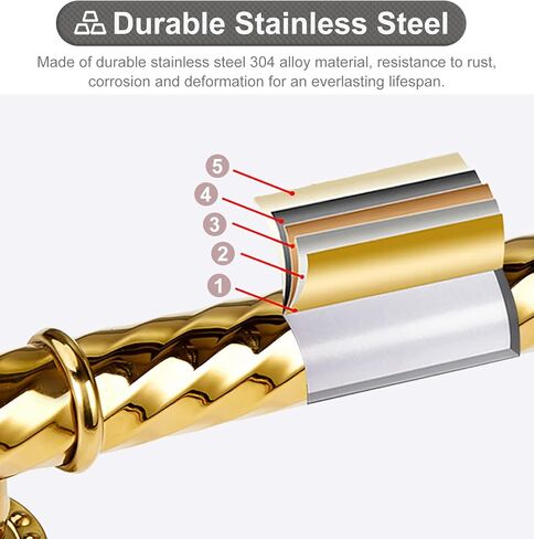 مقبض سحب باب ذهبي على الطراز الأوروبي، قضيب دفع للحظيرة/المكتب من الفولاذ المقاوم للصدأ، مقبض على الوجهين، طول 80 سم (32 بوصة)، تصميم حديث للأبواب الأمامية، متين وأنيق in Kuwait