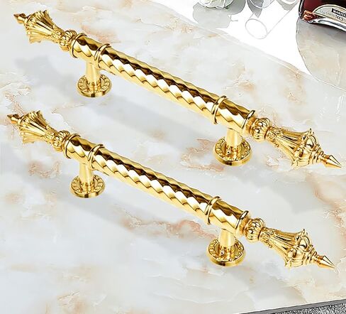 مقبض سحب باب ذهبي على الطراز الأوروبي، قضيب دفع للحظيرة/المكتب من الفولاذ المقاوم للصدأ، مقبض على الوجهين، طول 80 سم (32 بوصة)، تصميم حديث للأبواب الأمامية، متين وأنيق in Kuwait