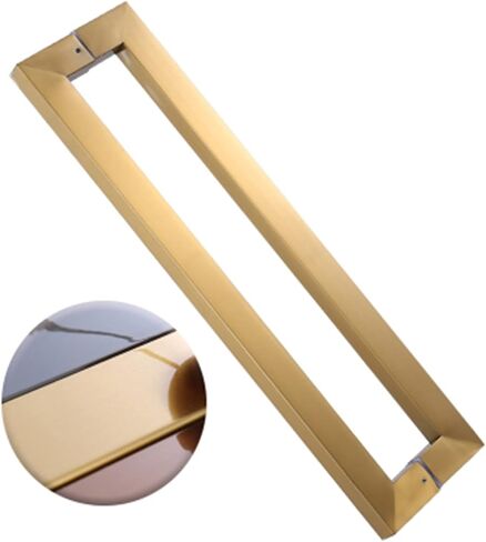 مقابض أبواب تجارية شديدة التحمل، نمط من الخلف إلى الخلف لمدخل الدش الزجاجي، مقبض باب حديث، مقبض باب الحظيرة منزلق حديث من الفولاذ المقاوم للصدأ - ذهبي، 5 مقاسات (الحجم: 8) in Kuwait