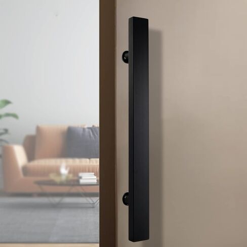 مقبض باب الحظيرة، مقبض سحب الباب التجاري الحديث، مقبض قضيب سحب مستطيل الشكل مسطح لمدخل القاعة، مجموعة مقبض جراج قبو النبيذ (أسود، 120 سم (4 in Kuwait