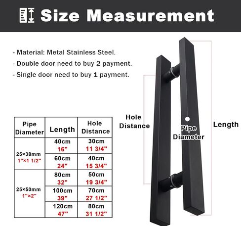 مقبض باب الحظيرة، مقبض سحب الباب التجاري الحديث، مقبض قضيب سحب مستطيل الشكل مسطح لمدخل القاعة، مجموعة مقبض جراج قبو النبيذ (أسود، 120 سم (4 in Kuwait