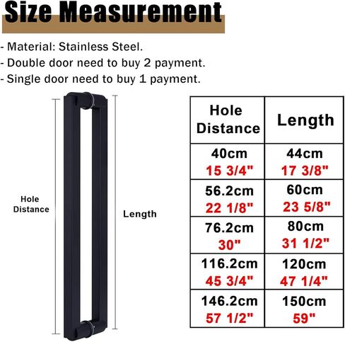 مقبض باب الحظيرة، مقابض سحب دفع تجارية للأبواب الفرنسية، شريط مقبض حظيرة دخول حديث للجراج/قبو النبيذ، مقابض باب منزلقة مزدوجة الجوانب (150 سم (59 in Kuwait