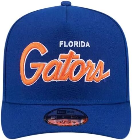 New Era Blue Florida Gators Script A-Frame 9FIFTY Adjustable Snapback Hat - Men's in Saudi Arabia