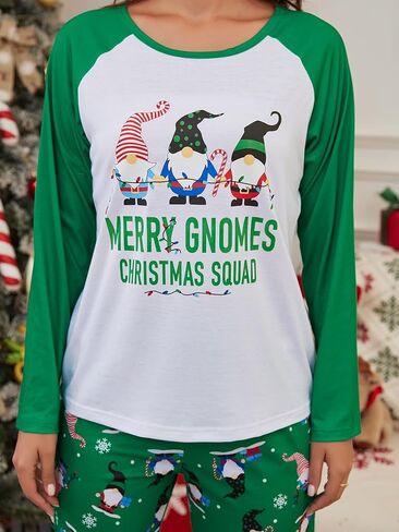 Matching Family Christmas Pajamas Set Cute Gnomes Squad and Letter Printed Sleepwear Holiday Loungewear Pjs in Saudi Arabia