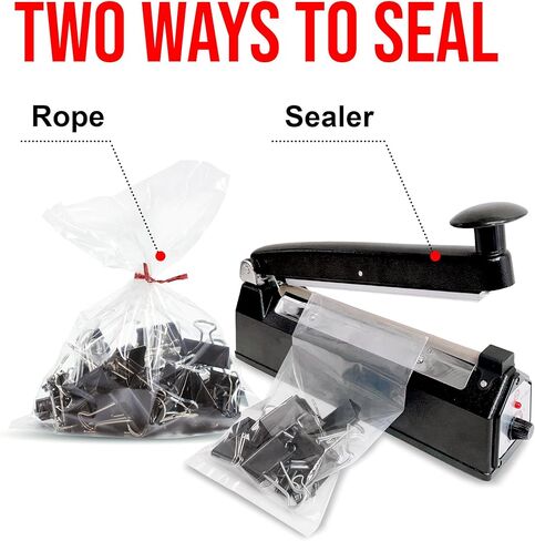 8NET - 7 × 10 بوصة (علبة مكونة من 1000) أكياس بولي بلاستيكية شفافة من فئة LDPE بسعة 2 مل - متوسطة الوزن - آمنة بنسبة 100% لتخزين المواد الغذائية واللوازم الطبية in Kuwait