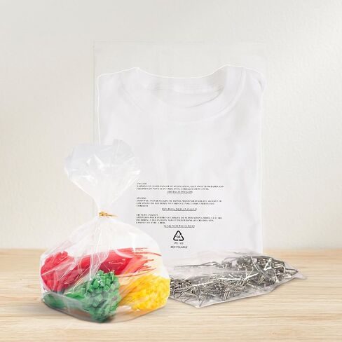 8NET - 7 × 10 بوصة (علبة مكونة من 1000) أكياس بولي بلاستيكية شفافة من فئة LDPE بسعة 2 مل - متوسطة الوزن - آمنة بنسبة 100% لتخزين المواد الغذائية واللوازم الطبية in Kuwait