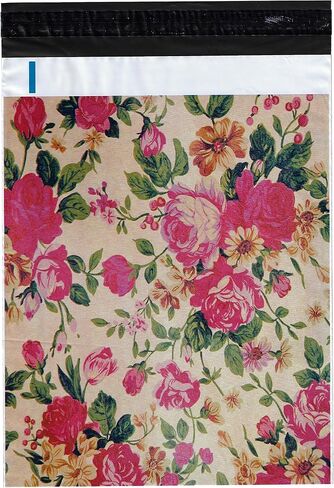 100 10x13 Pink Roses Poly Mailers Shipping Envelopes Bags 10" x 13" by ValueMailers in Saudi Arabia