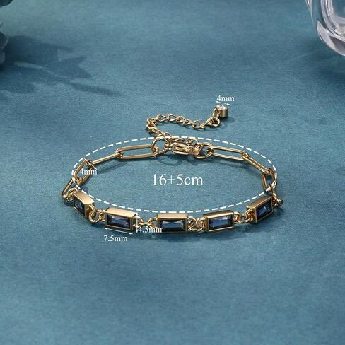 Birthstone Bracelets for Women Dainty Simple Women Charm Link Bracelet in Saudi Arabia