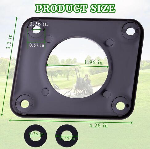 Charger Port Adapter Plate 4-Holes Fit for EZGO TXT36 36V Golf Cart 120V Plug On-Board Charging Systems for Lithium Battery Conversion Kit Golf Cart Accessories Contains 4Pcs Gasket Black in Saudi Arabia