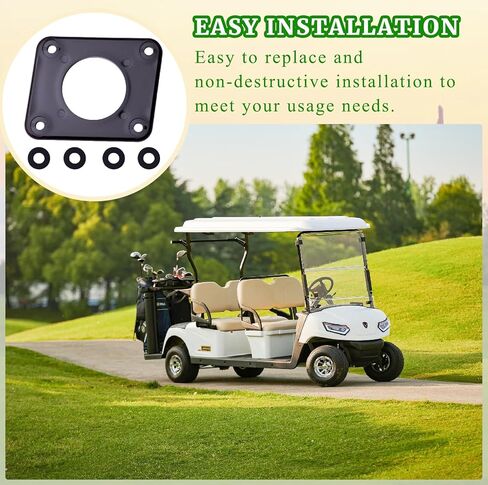 Charger Port Adapter Plate 4-Holes Fit for EZGO TXT36 36V Golf Cart 120V Plug On-Board Charging Systems for Lithium Battery Conversion Kit Golf Cart Accessories Contains 4Pcs Gasket Black in Saudi Arabia