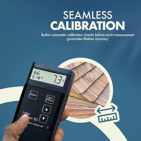 Lignomat Scanner SD Pinless مقياس الرطوبة - كاشف مقياس رطوبة الخشب لأنواع الخشب والألواح وألواح الأرضيات - جهاز اختبار الرطوبة ثنائي العمق للأعمال الخشبية والأرضيات in Kuwait