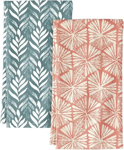 Miss Adola 2 Pack Flour Sack Kitchen Towels - 16x26 Inch Cotton Dish Towels with Hanging Loop Reusable Geometric Boho Modern Retro Tea Towel Absorbent Dishcloths Home Decor, Beige Checkered Flower in Saudi Arabia