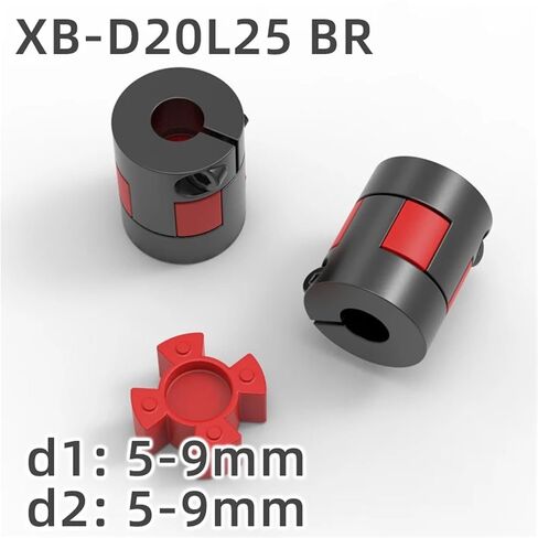 XB D20L25 BR اثنين الفك مقرنة الألومنيوم البرقوق عمود مرن اقتران موصل المحرك 5/6/7/8/9 مللي متر 1 قطعة (5 مللي متر إلى 9 مللي متر) in Saudi Arabia