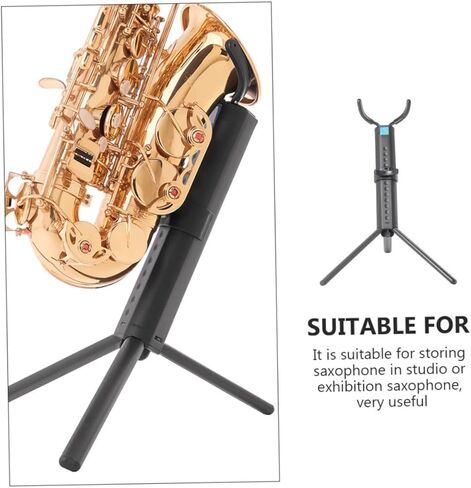 ERINGOGO Portable Foldable Tenor Saxophone Stand Rack with Non-skid Base, Black Saxophone Holder for Tenor Sax Storage and Performance Use in Saudi Arabia
