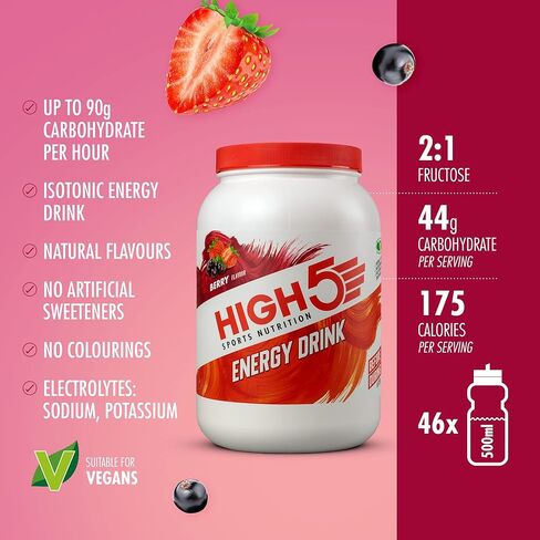 HIGH5 Energy Hydration Drink Refreshing Mix of Carbohydrates and Electrolytes (Berry, 2.2kg) in Saudi Arabia