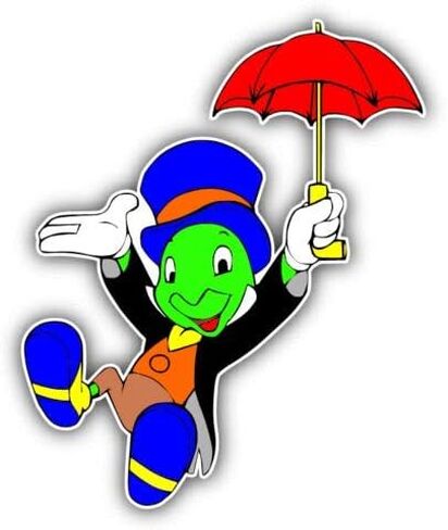 Jiminy Cricket Umbrella Cartoon - Sticker Graphic - Auto, Wall, Laptop, Cell, Truck Sticker for Windows, Cars, Trucks in Saudi Arabia