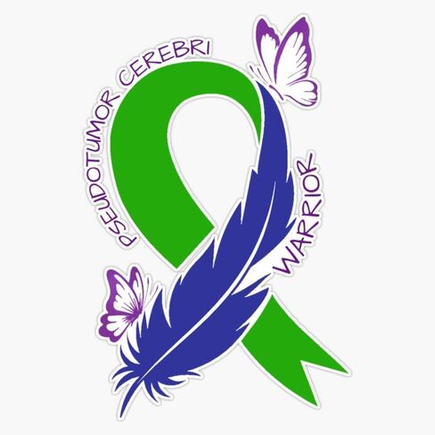 Pseudotumor Ceribri Warrior - Iih | Ribbon | Butterfly Bumper Sticker Vinyl Decal 5" in Saudi Arabia