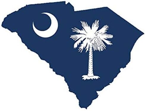 EW Designs South Carolina State Shaped Flag Sticker Decal Vinyl SC Bumper Sticker Vinyl Sticker Car Truck Decal 5" in Saudi Arabia