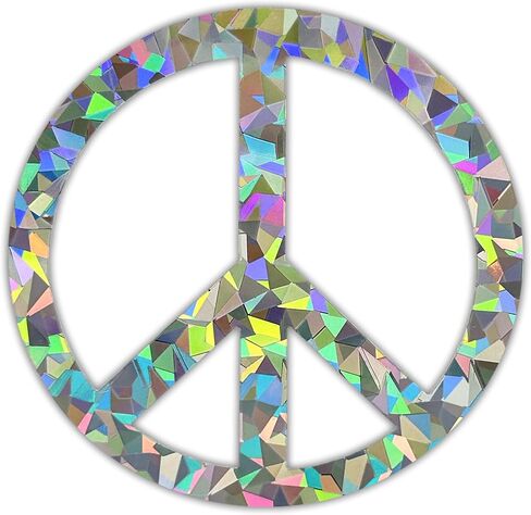 Elektroplate Pink Peace Sign Metallic Reflective Decal (3.25") | Premium Glossy All Weather Sticker for Car, Water Bottle, Laptop, Tablet, Cooler, Phone | Made in The USA in Saudi Arabia