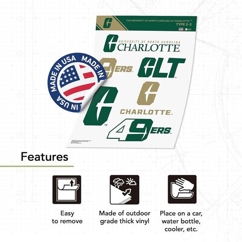 Desert Cactus University of North Carolina Charlotte Sticker UNCC Forty Niners 49ers Sticker Vinyl Decals Laptop Water Bottle Car ScrapbookT2 (Type 2-2) in Saudi Arabia
