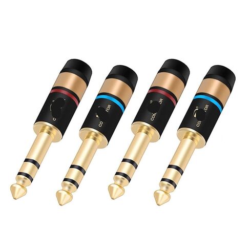 10Pcs 6.35mm Stereo Male Plug Wire Connector 6.35mm Jack 1/4inch Stereo Plug Microphone Adapter 5Pairs Red+Blue in Saudi Arabia