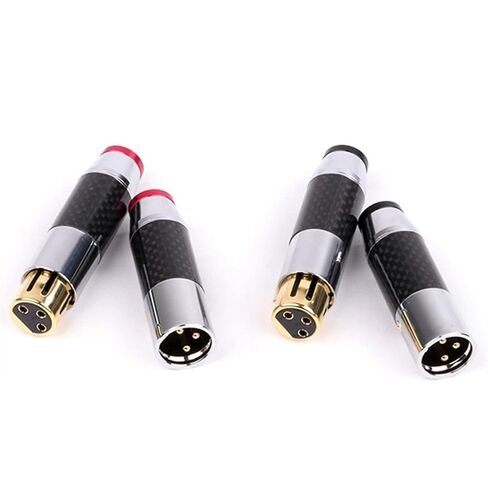3-Pin X L R Cable Connector Carbon Fiber Black Basics X L R Male Plug Female Jack for Microphone Audio Speaker 20Pcs(10xD1009-Black) in Saudi Arabia
