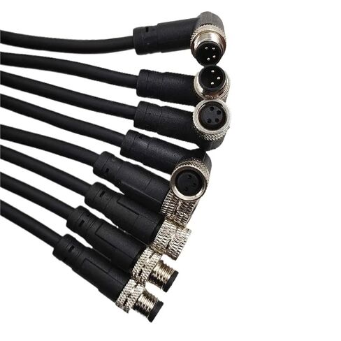 M8 Sensor Connector Cable Male&Female Straight Angle 4 5 Pin +2m PVC Line 1Pcs(3P Female Straight) in Saudi Arabia