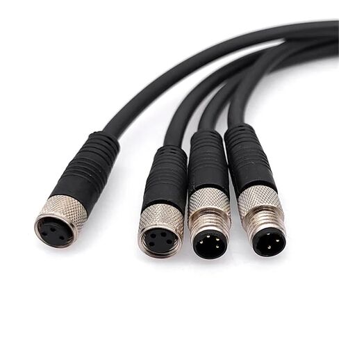 M8 Sensor Connector Cable Male&Female Straight Angle 4 5 Pin +2m PVC Line 1Pcs(3P Female Straight) in Saudi Arabia