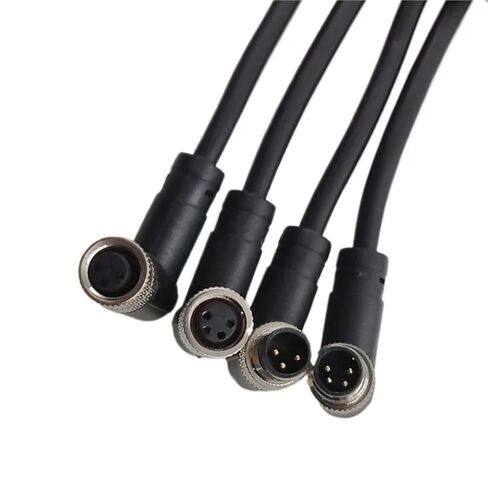 M8 Sensor Connector Cable Male&Female Straight Angle 4 5 Pin +2m PVC Line 1Pcs(3P Female Straight) in Saudi Arabia