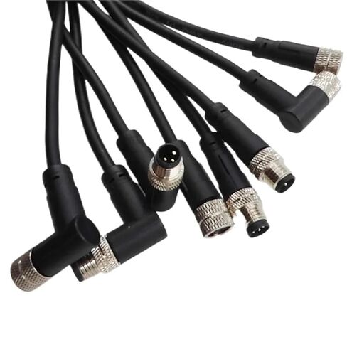 M8 Sensor Connector Cable Male&Female Straight Angle 4 5 Pin +2m PVC Line 1Pcs(3P Female Straight) in Saudi Arabia