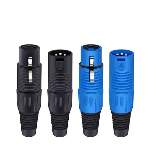 10 قطعة/الوحدة 3 دبوس XLR ذكر موصل قابس غلاف بلاستيكي ميكروفون محول XLR كابل محطة سلك الصوت موصل (C1038M-أزرق) in Kuwait
