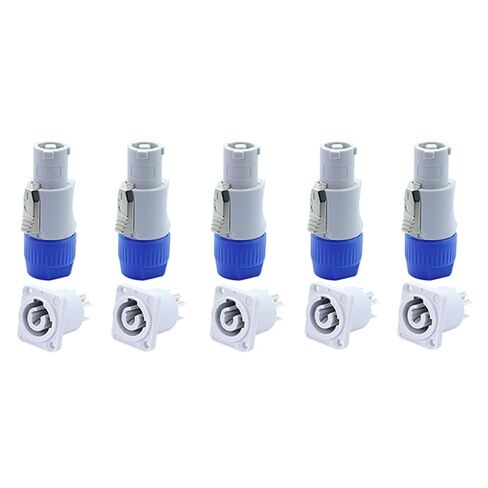 10Pcs/5 Sets 3Pin AC Power Plug Chassis Panel Mount 250V 20A Type A NAC3FCA+NAC3MPA-1 Out/in Light Power Connector(5xE1005) in Saudi Arabia