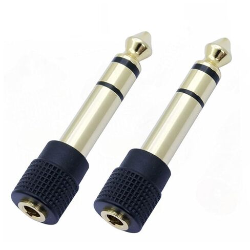 10Pcs/lot 6.35mm Stereo 3 Poles Male Plug to 3.5mm Stereo Female Jack Connector 3.5mm to 6.35mm Adapter Converter in Saudi Arabia
