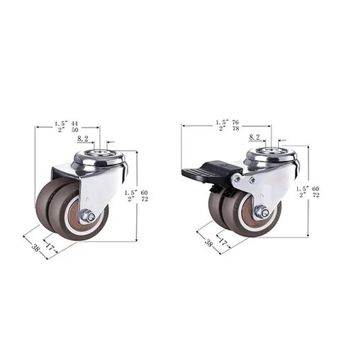 4 PCS 2" Heavy Duty Swivel Casters with 8.2mm Hole Locking Replacement Casters for Industrial, Machinery, Furniture(Type 2) in Saudi Arabia