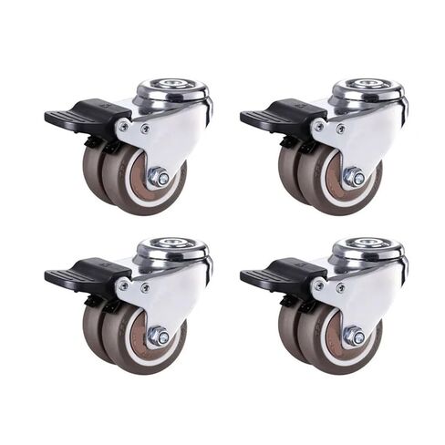 4 PCS 2" Heavy Duty Swivel Casters with 8.2mm Hole Locking Replacement Casters for Industrial, Machinery, Furniture(Type 2) in Saudi Arabia