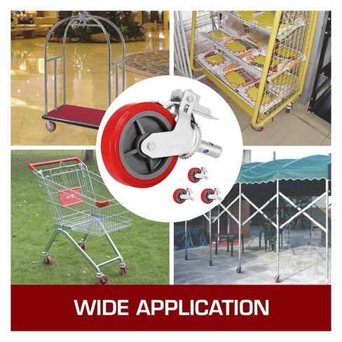 4 Scaffolding Wheel Set 8" Polyurethane Swivel Casters 3200 lbs with Brake for Replacement Shelves and Workbench in Saudi Arabia